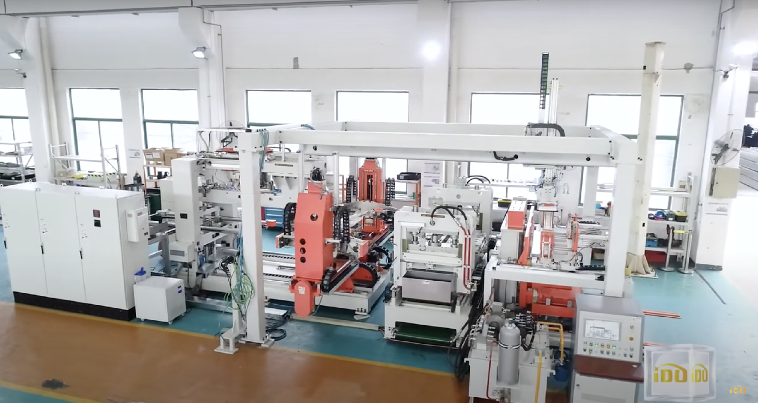 Automatic laser welding line for washing machine drum assembly