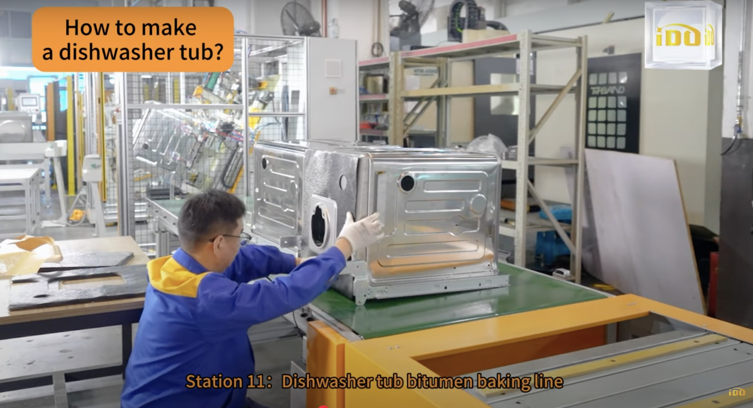 Station 11：Dishwasher tub bitumen baking line